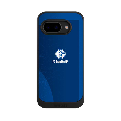 Google Pixel 9a NIVOcore Schalke 04 Blauer Hintergrund Mit Logo