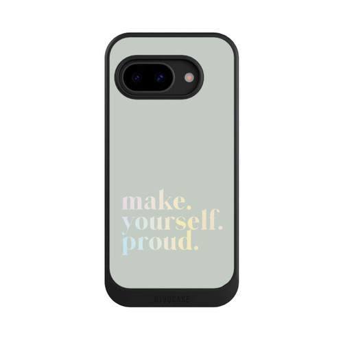 Google Pixel 9a NIVOcore Make Yourself Proud Zitat-Minze und Farbverlauf
