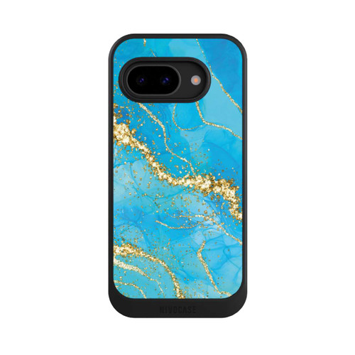 Google Pixel 9a NIVOcore Türkis-goldene Tapete