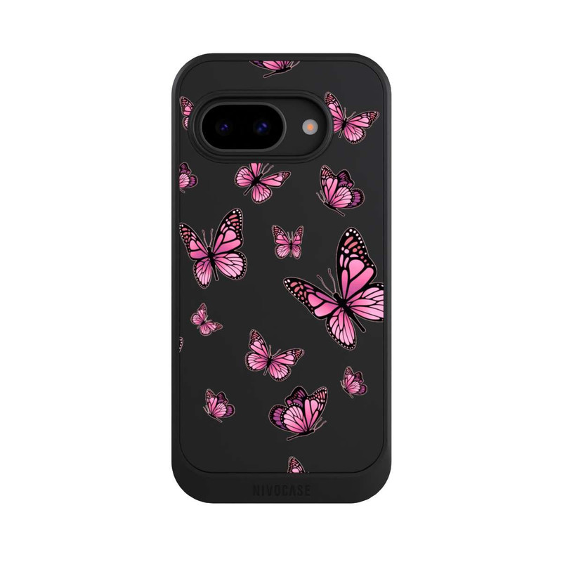 Pixel 9a NIVOcore Papillons roses sans Fond