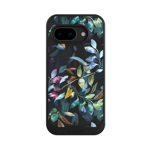 Google Pixel 9a NIVOcore Mystische Aquarellblätter schwarz