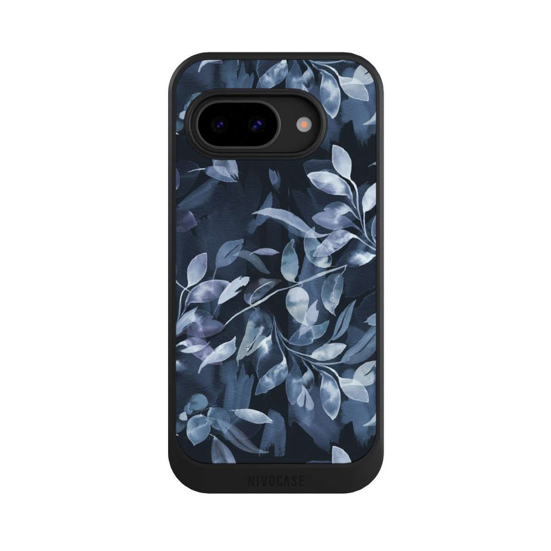 Pixel 9a NIVOcore Mystische Aquarellblätter marineblau