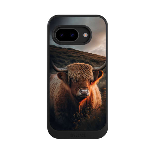 Google Pixel 9a NIVOcore Vache Highland avec de grandes cornes avec IA