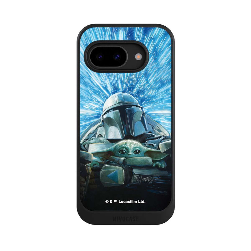 Pixel 9a NIVOcore Grogu und Mando fliegen blau