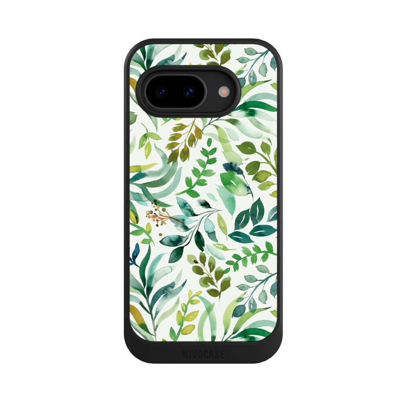Pixel 9a NIVOcore Aquarelle Palmes Feuilles Botanique Vert