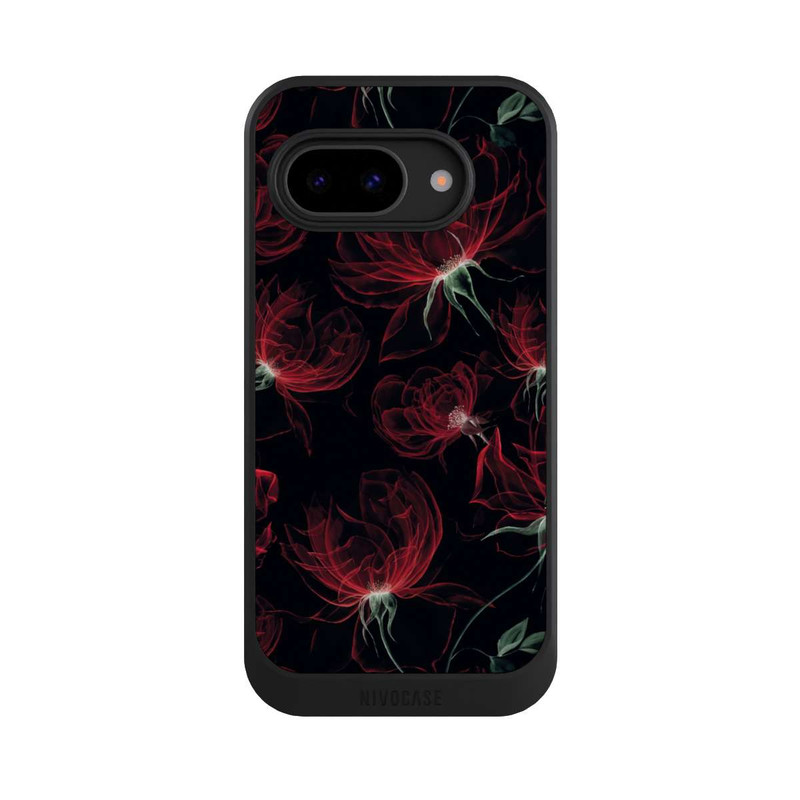 Pixel 9a NIVOcore Red Flowers Wallpaper