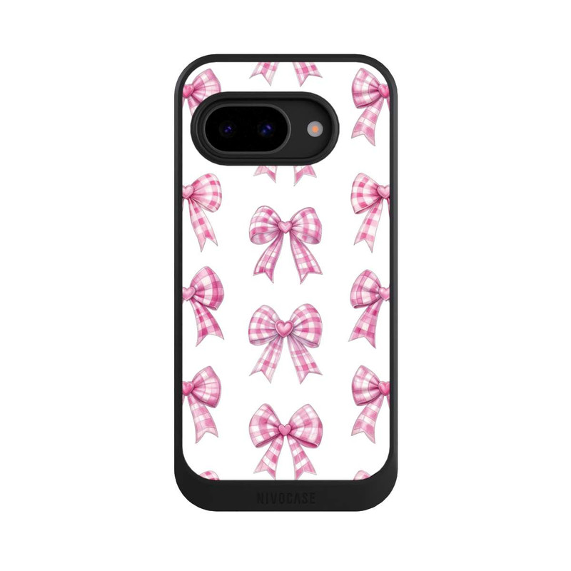 Pixel 9a NIVOcore Pink Gingham Hearts and Bows