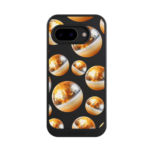 Google Pixel 9a NIVOcore Discokugel Party Gold Orange Transparent mit KI