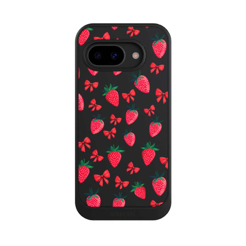Google Pixel 9a NIVOcore Strawberry Heart Ribbon Pattern Transparent
