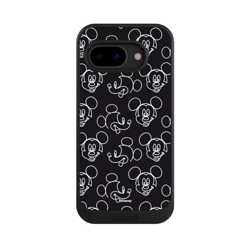 Pixel 9a NIVOcore Disney Mickey Faces Black Line Art Pattern