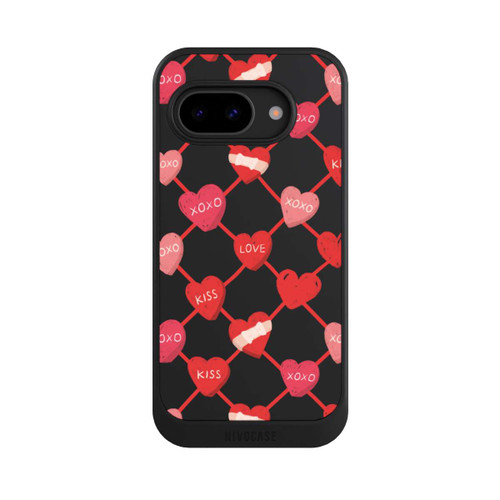 Google Pixel 9a NIVOcore Herz Muster XOXO Rot