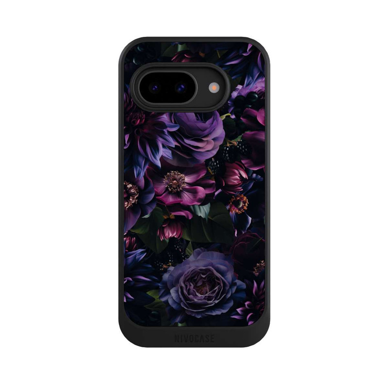 Pixel 9 a NIVOcore Dark Purple Flowers