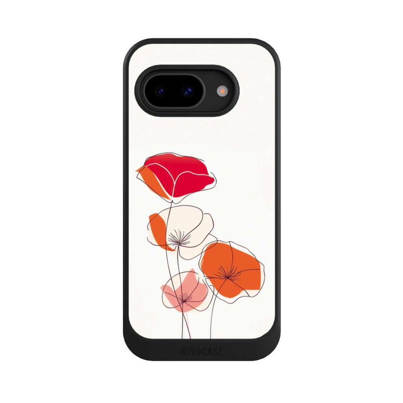 Pixel 9a NIVOcore Poppies Line Art