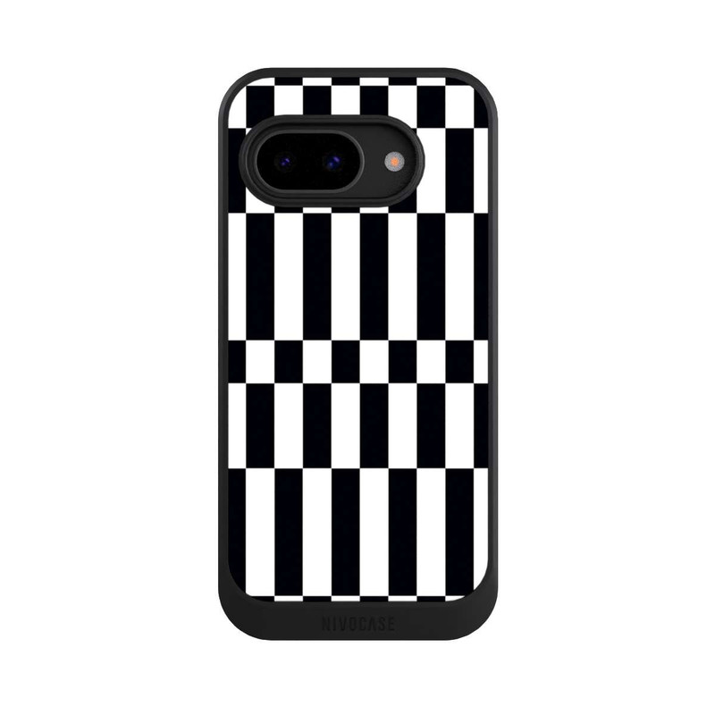 Pixel 9a NIVOcore Checked Abstract Bold Black and White Color Block