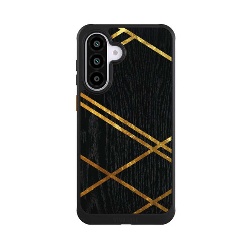 Samsung Galaxy A56 5G NIVOcore Black Geometric Pattern Golden Stripes