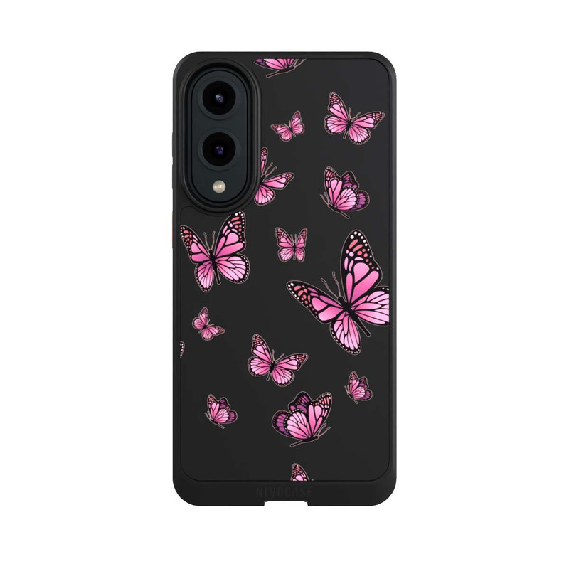 Galaxy S25 Edge NIVOcore Papillons roses sans Fond