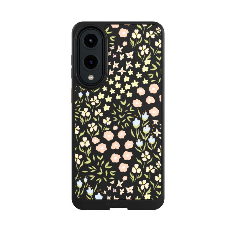 Galaxy S25 Edge NIVOcore Summer Flowers Pattern Pastel Colors Transparent