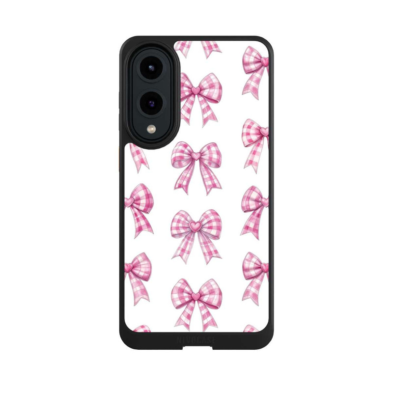 Galaxy S25 Edge NIVOcore Pink Gingham Hearts and Bows