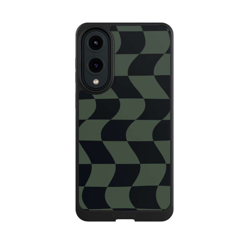 Galaxy S25 Edge NIVOcore Checked Pattern Green Black