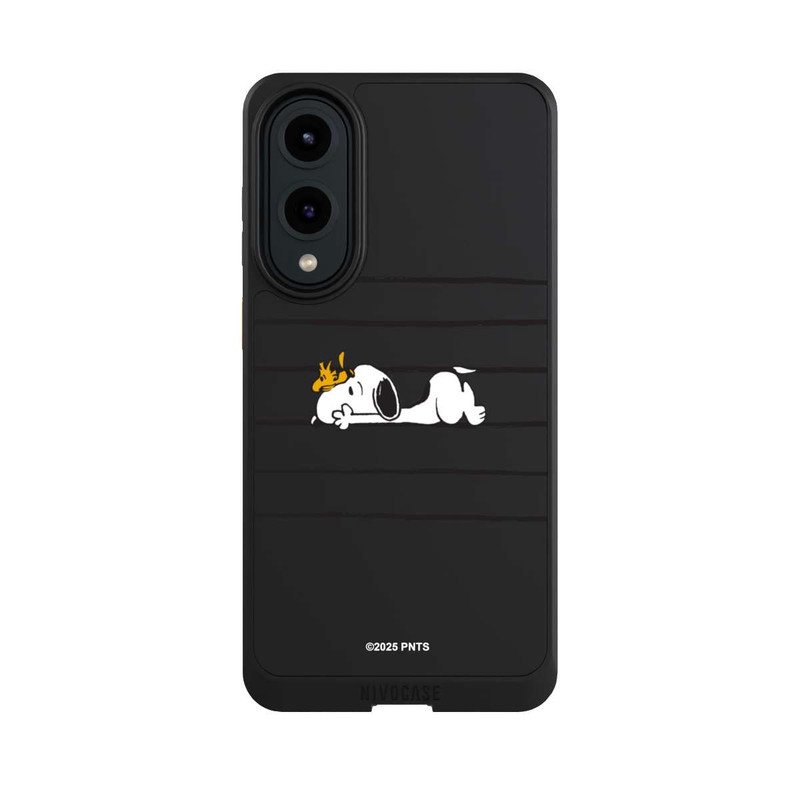 Galaxy S25 Edge NIVOcore Snoopy Woodstock Streifen Peanuts Transparent