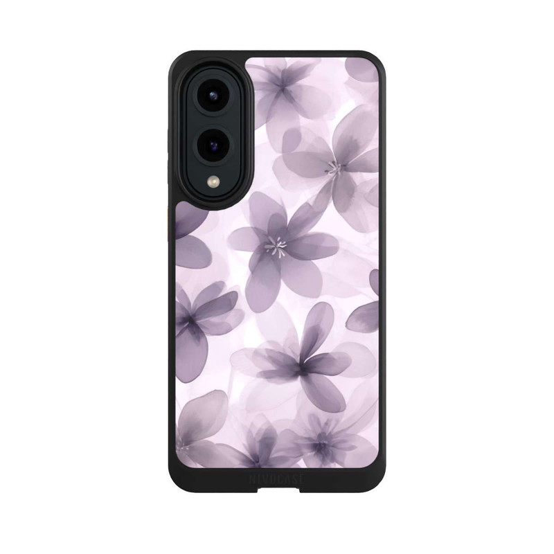 Galaxy S25 Edge NIVOcore Fliederfarbenes Blumenmuster mit KI