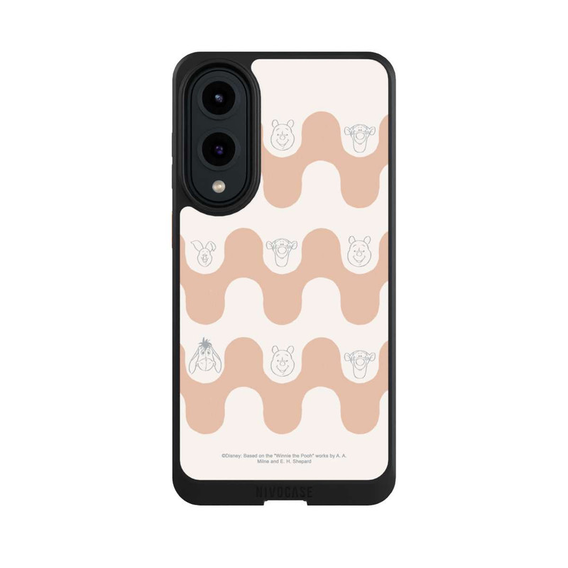 Galaxy S25 Edge NIVOcore Winnie l'Ourson et ses Amis Motif Vagues Bohèmes