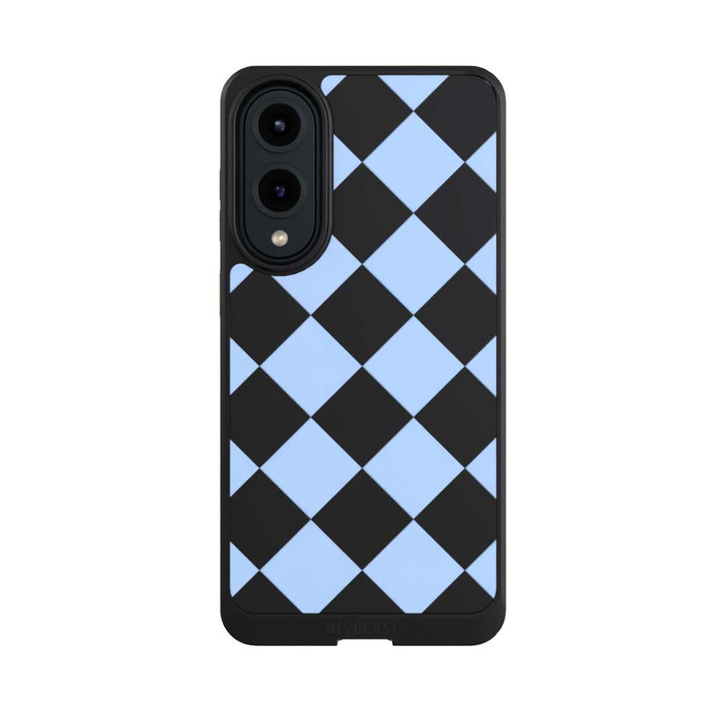 Galaxy S25 Edge NIVOcore Checked Pattern Light Blue without Background
