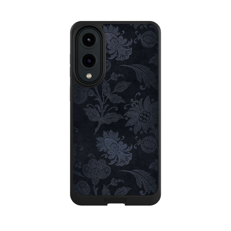 Galaxy S25 Edge NIVOcore  Silberne Blumen auf Samt