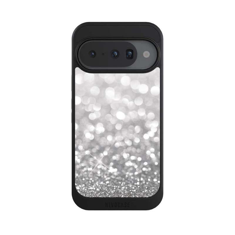 Pixel 10 NIVOcore Pluie de Paillettes Argentées Look