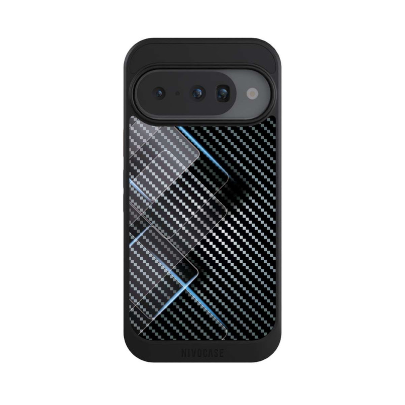 Pixel 10 NIVOcore Blaue Linien auf Karbon