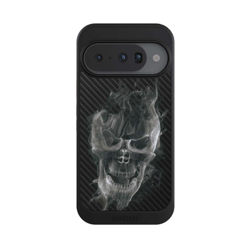 Google Pixel 10 NIVOcore rauchender Totenkopf Carbon