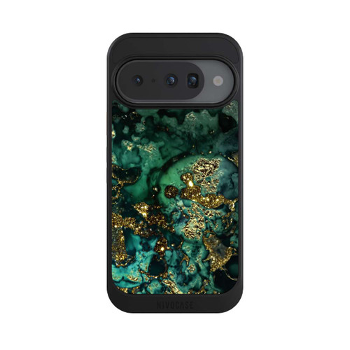Google Pixel 10 NIVOcore Cyan Glitzer Marmorlook