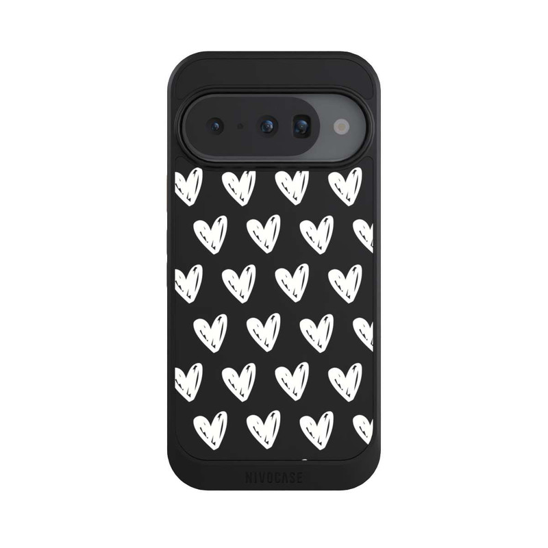 Pixel 10 NIVOcore Herzen Weiß ohne Hintergrund