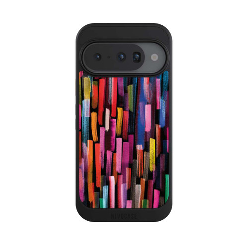 Google Pixel 10 NIVOcore Bunte Pinselstriche schwarz
