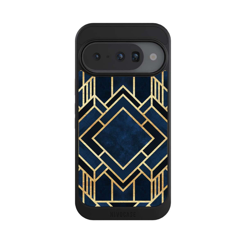 Pixel 10 NIVOcore Kunst Deko Blau Golddruck