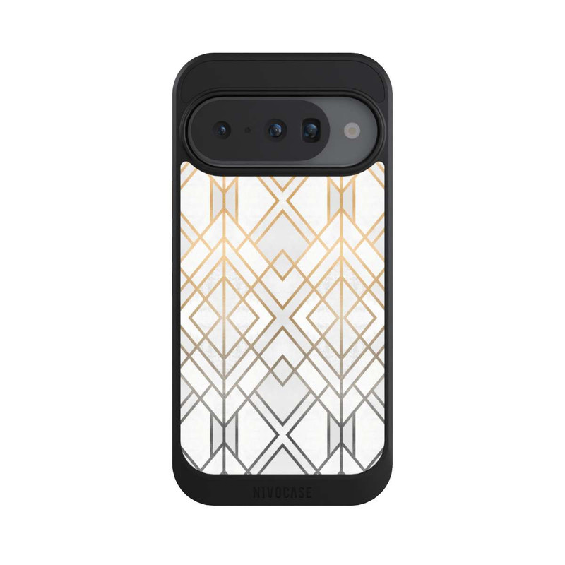 Pixel 10 NIVOcore Gold und Grauer Geo Golddruck