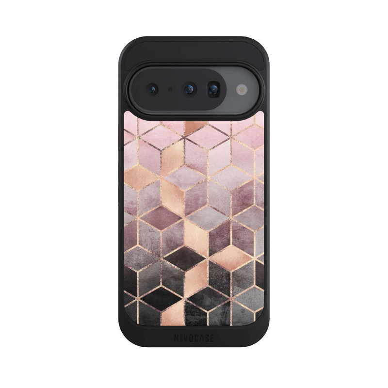 Pixel 10 NIVOcore Pink-grauer Farbverlauf Würfel Druck