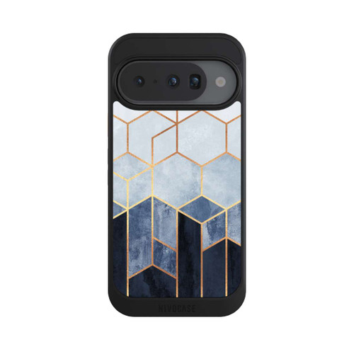 Google Pixel 10 NIVOcore Soft Blue Hexagons Gold Print