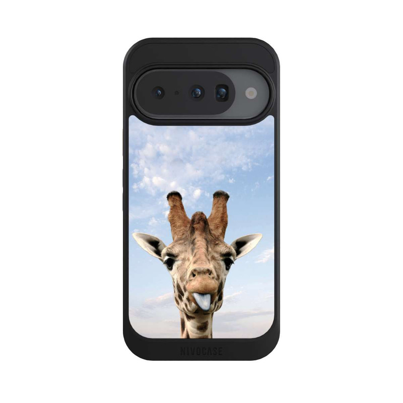 Pixel 10 NIVOcore Giraffe auf der Straße