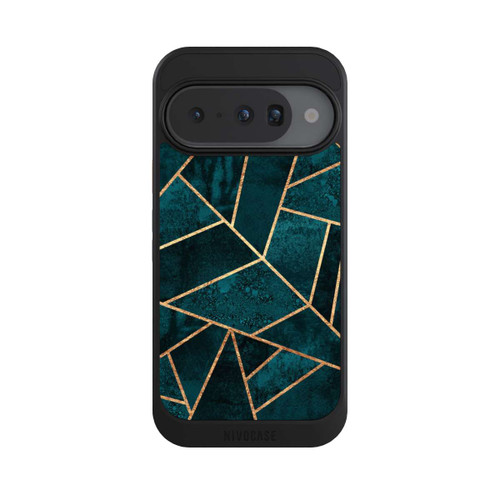 Google Pixel 10 NIVOcore Tief Blaugrün Stein Gold Druck