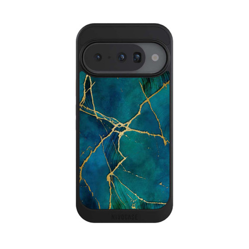 Google Pixel 10 NIVOcore Mineral glamour blue gold look