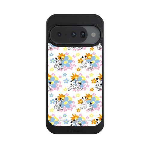 Google Pixel 10 NIVOcore Idéfix sur fleurs colorées