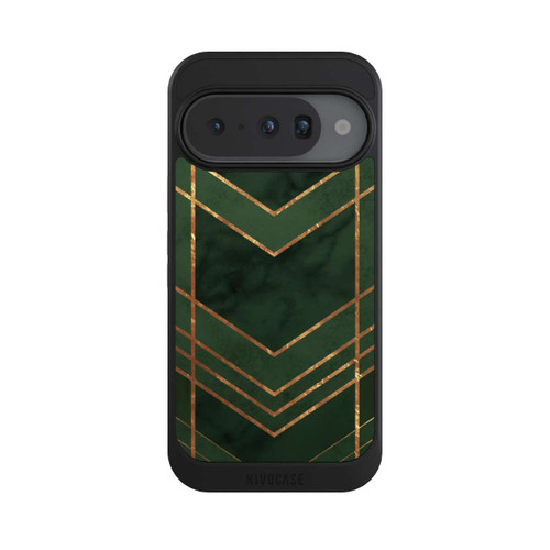 Google Pixel 10 NIVOcore Dark Green Pattern Golden Stripes