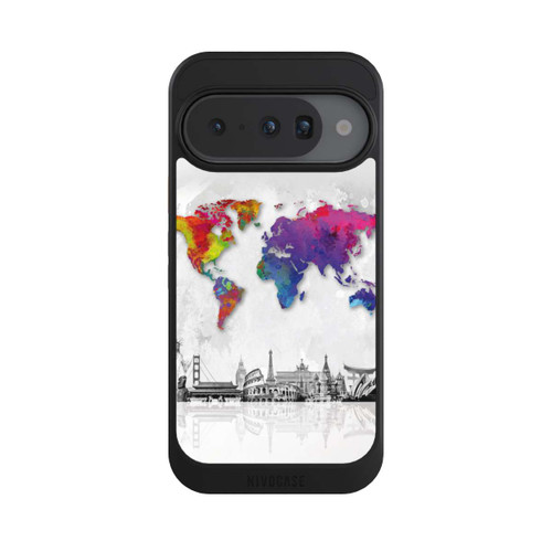 Google Pixel 10 NIVOcore Weltkarte mit Skyline