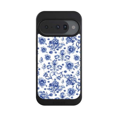 Google Pixel 10 NIVOcore Blaues Blumenmuster