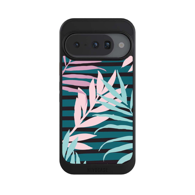 Pixel 10 NIVOcore Pastel Jungle Leaves Pink Teal Seamless