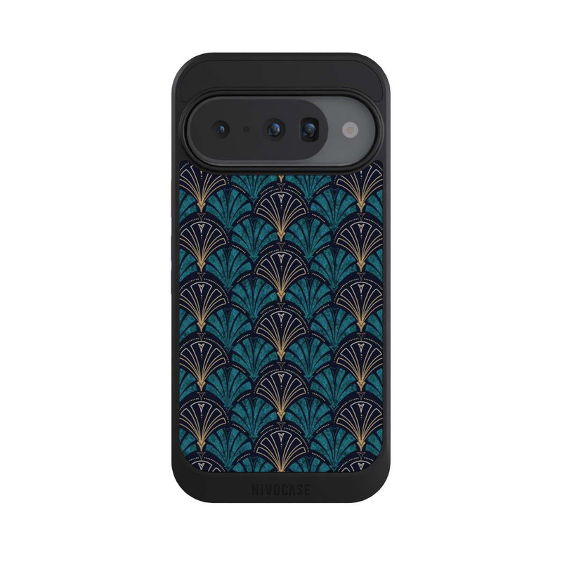 Pixel 10 NIVOcore Art Deco Teal Gold Seamless