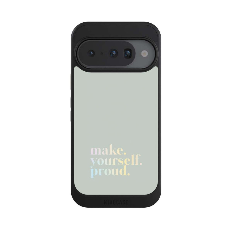 Pixel 10 NIVOcore Make Yourself Proud Zitat-Minze und Farbverlauf