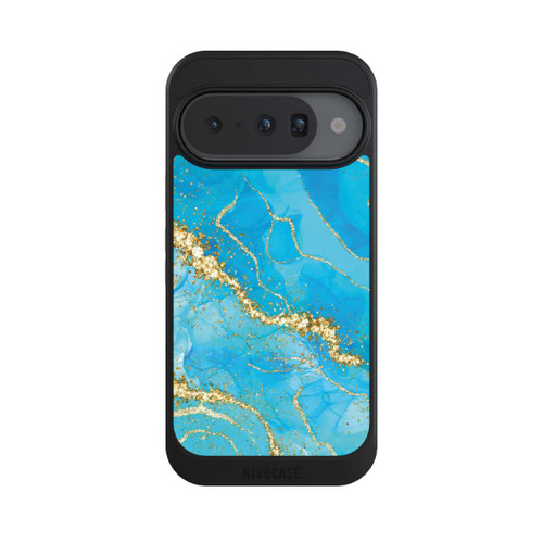 Google Pixel 10 NIVOcore Türkis-goldene Tapete