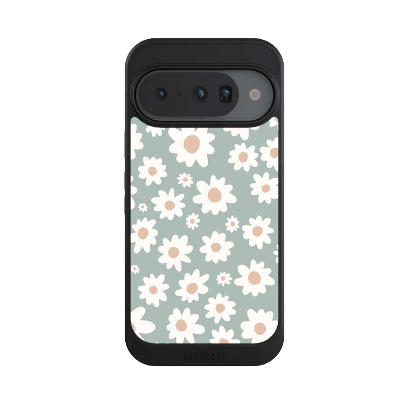 Pixel 10 NIVOcore Daisy Flower Seamless Pattern Green